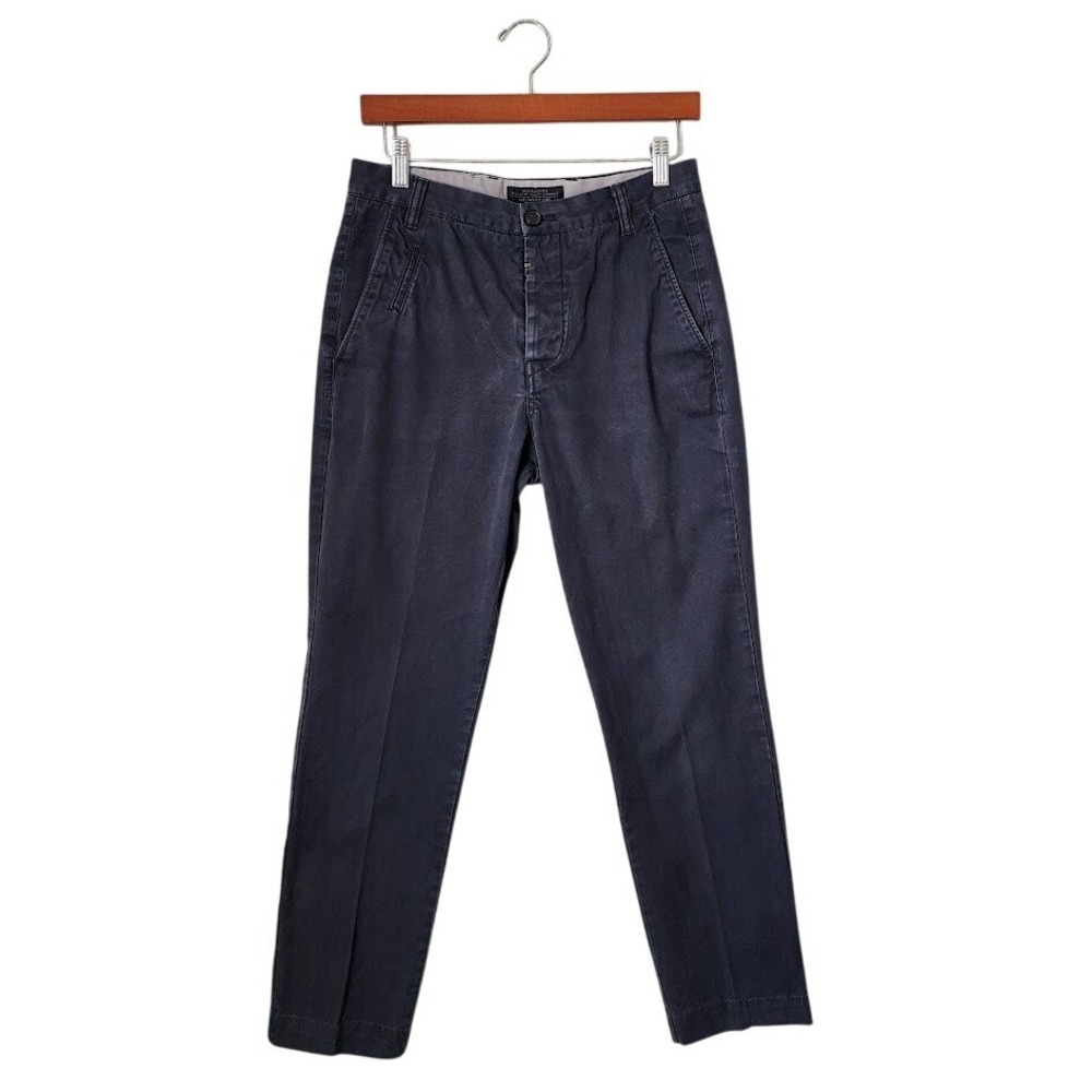 ALLSAINTS Charge Chino Washed Navy Slim Fit Casual Pants Mens 28